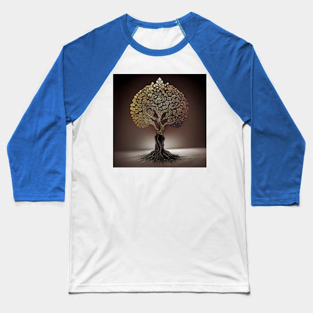 Yggdrasil World Tree of Life Baseball T-Shirt by Grassroots Green